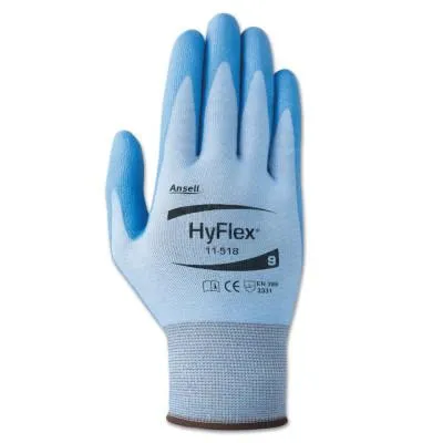 Ansell HyFlex 11-518 Light Cut-Resistant Gloves, Size 10, Blue, 11-518-10