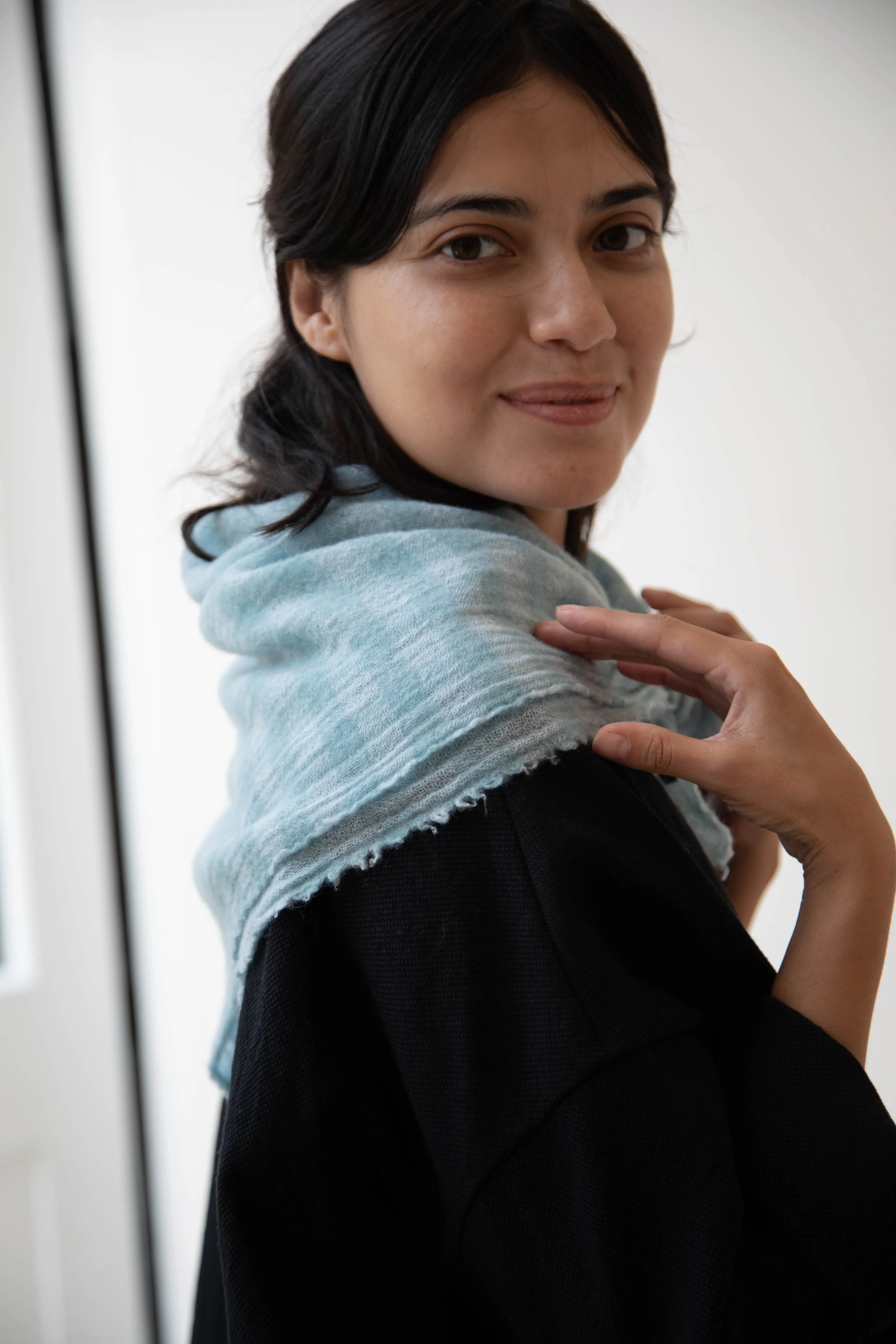 Apuntob | Medium Cashmere Scarf in Sea