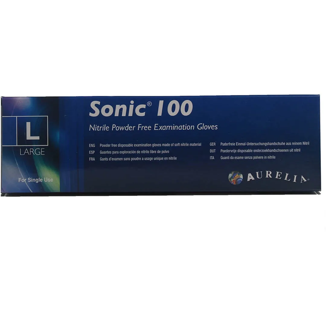 Aurelia Sonic 100 - Blue Nitrile Examination Gloves - Large