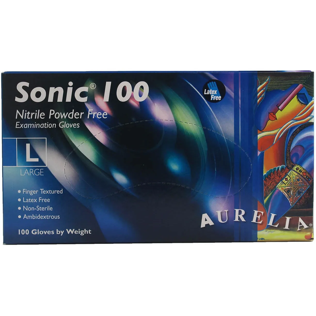 Aurelia Sonic 100 - Blue Nitrile Examination Gloves - Large