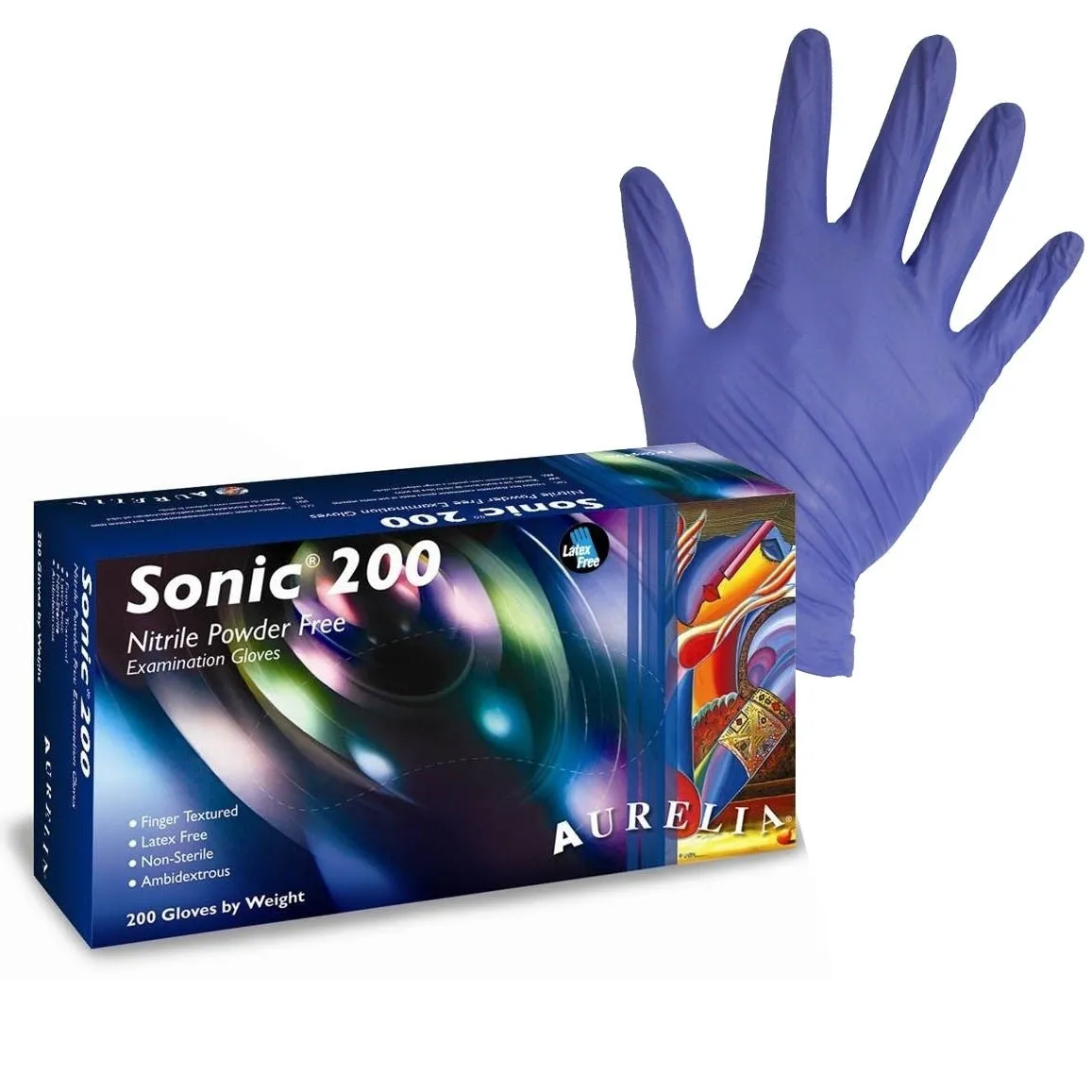 Aurelia Sonic 200 - Blue Nitrile Examination Gloves - Small