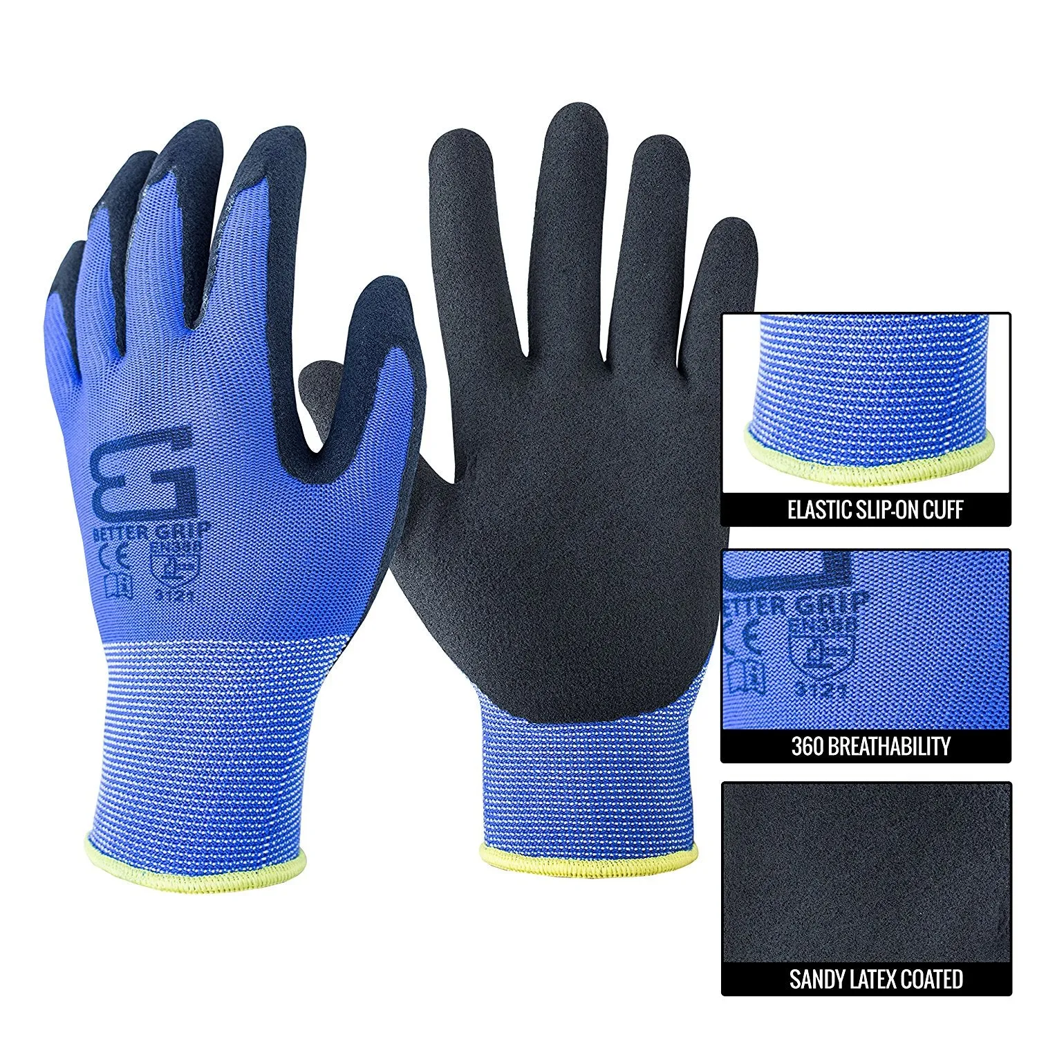 Better Grip® Ultra Thin Sandy Latex Coated Gloves - BGSBL1