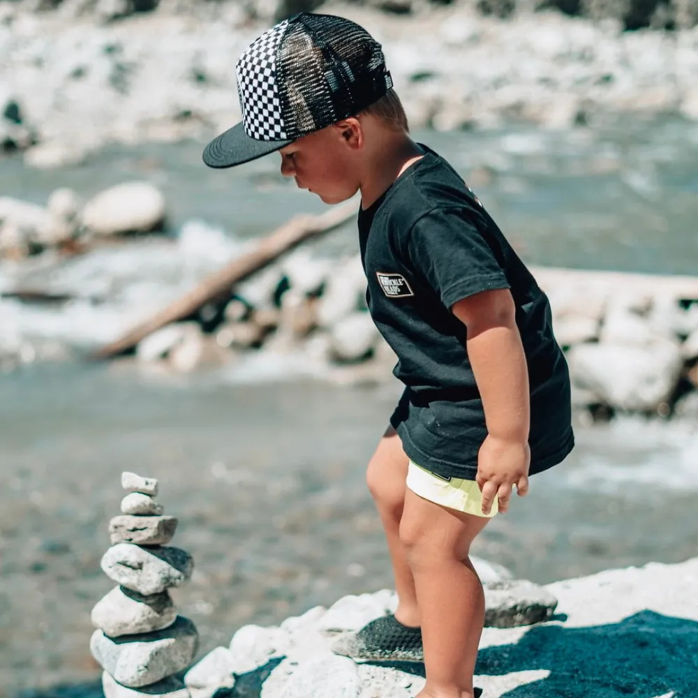 Black and White Checkers Trucker Hat | Baby and Infant Hats