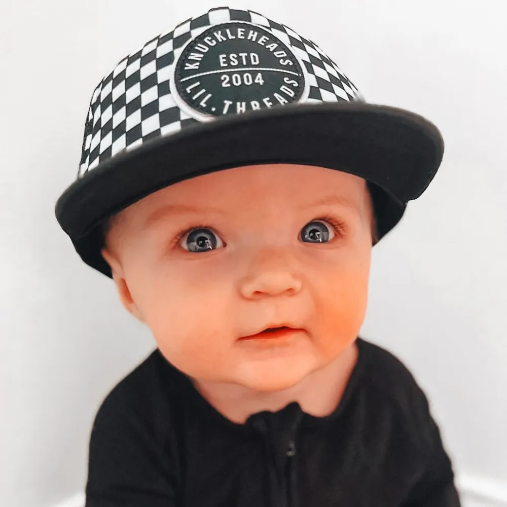 Black and White Checkers Trucker Hat | Baby and Infant Hats