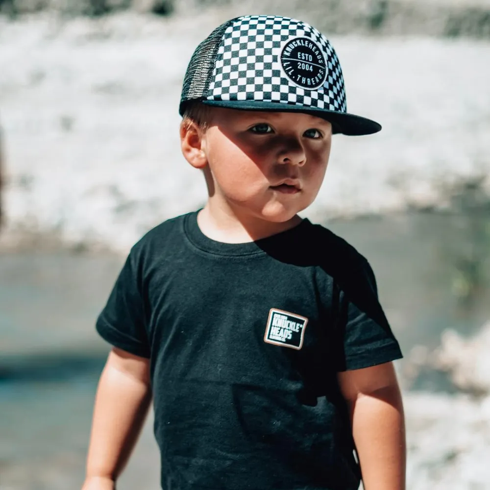 Black and White Checkers Trucker Hat | Baby and Infant Hats