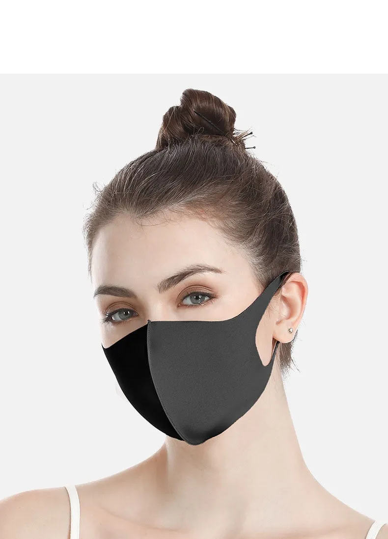 Black Mouth Mask Breathable Unisex dust-proof Sponge Face Masks Reusable Anti Pollution Shield Wind Proof Mouth Cover washable