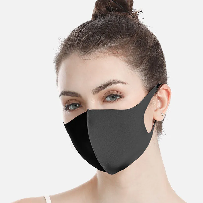 Black Mouth Mask Breathable Unisex dust-proof Sponge Face Masks Reusable Anti Pollution Shield Wind Proof Mouth Cover washable