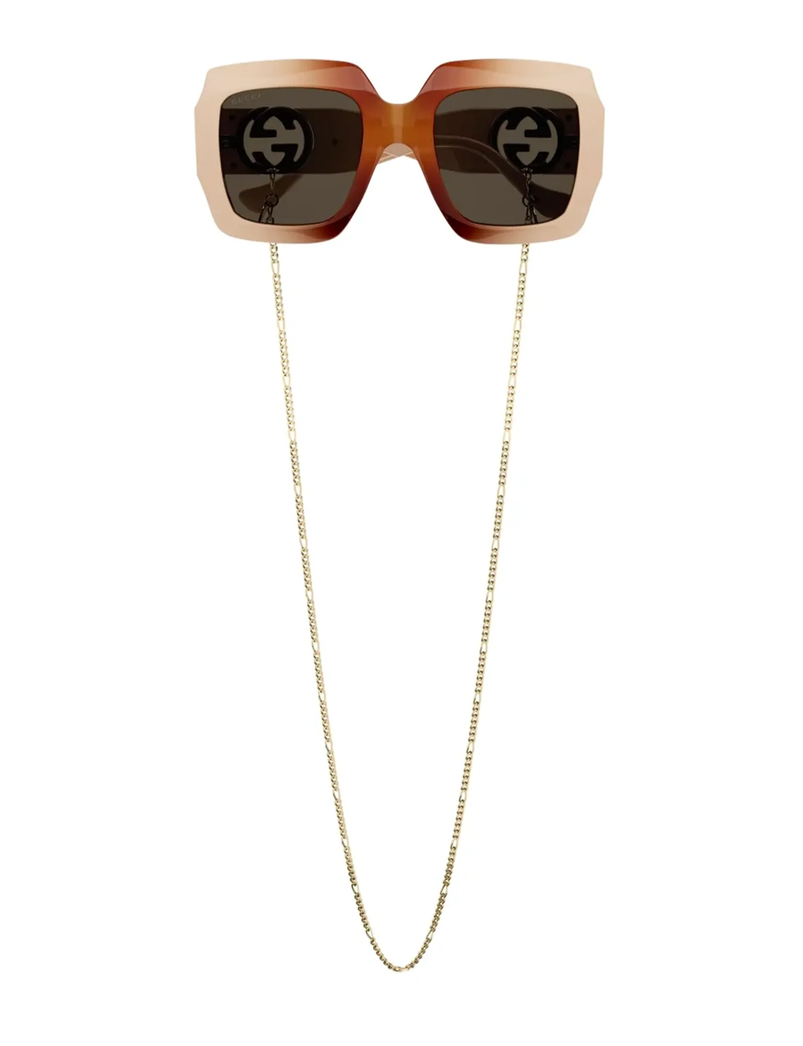 Chain Link Sunglasses, Havana/Ivory/Brown