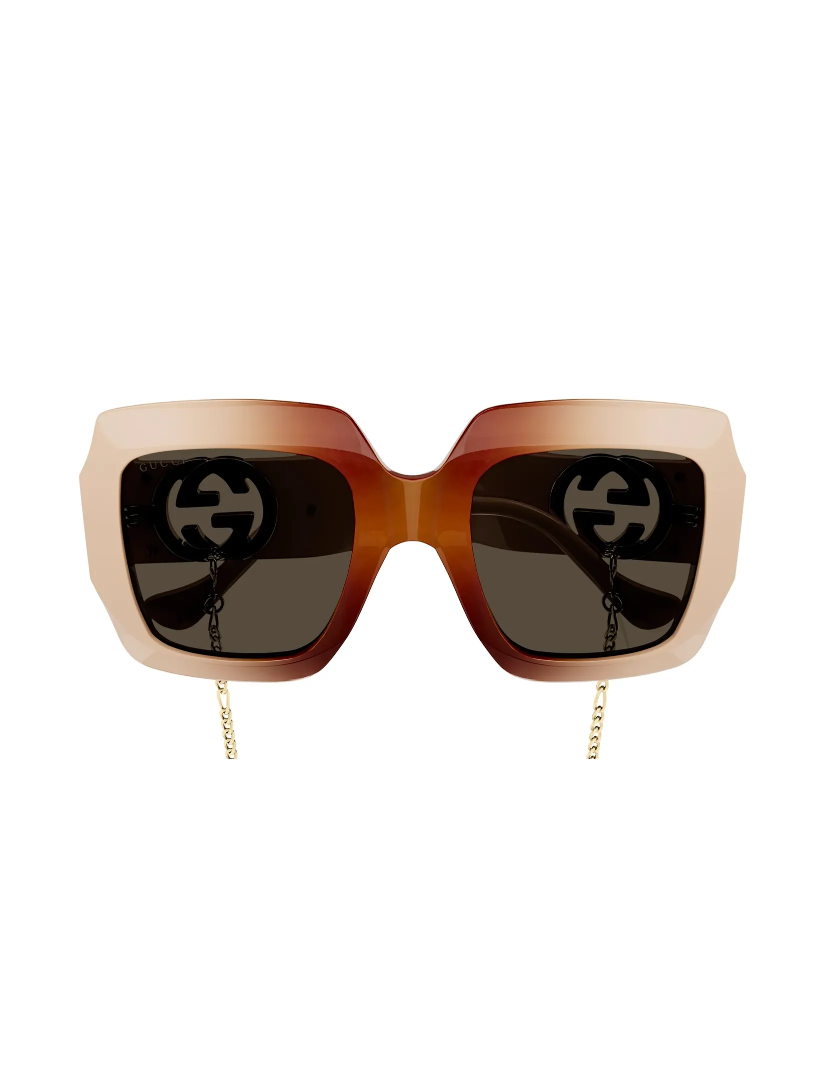 Chain Link Sunglasses, Havana/Ivory/Brown