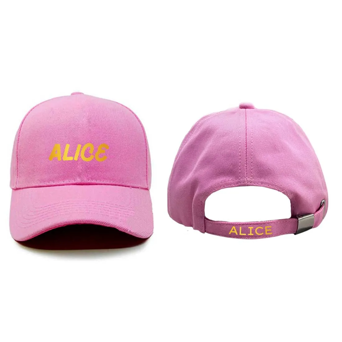 Customized Caps with Name for Women-Pink