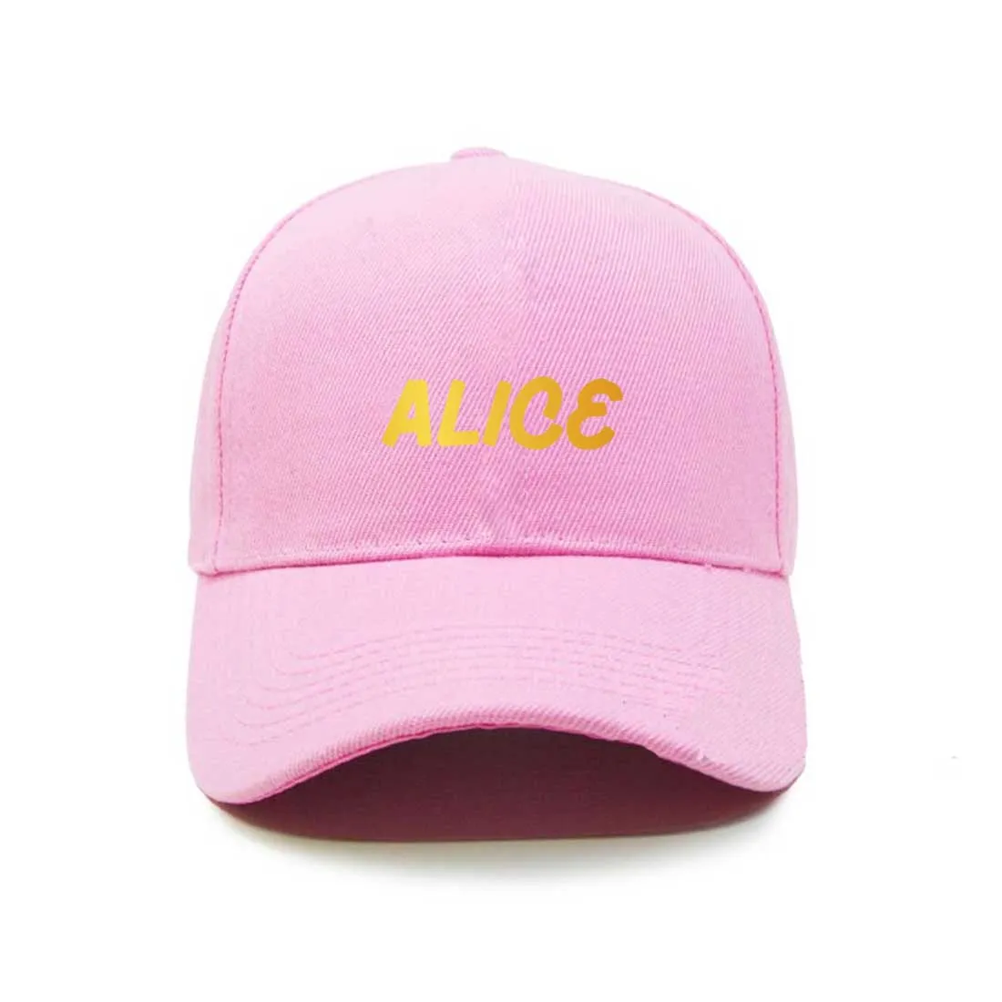 Customized Caps with Name for Women-Pink