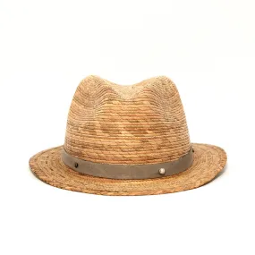 Dark Palm Fedora - Palm Straw Hat