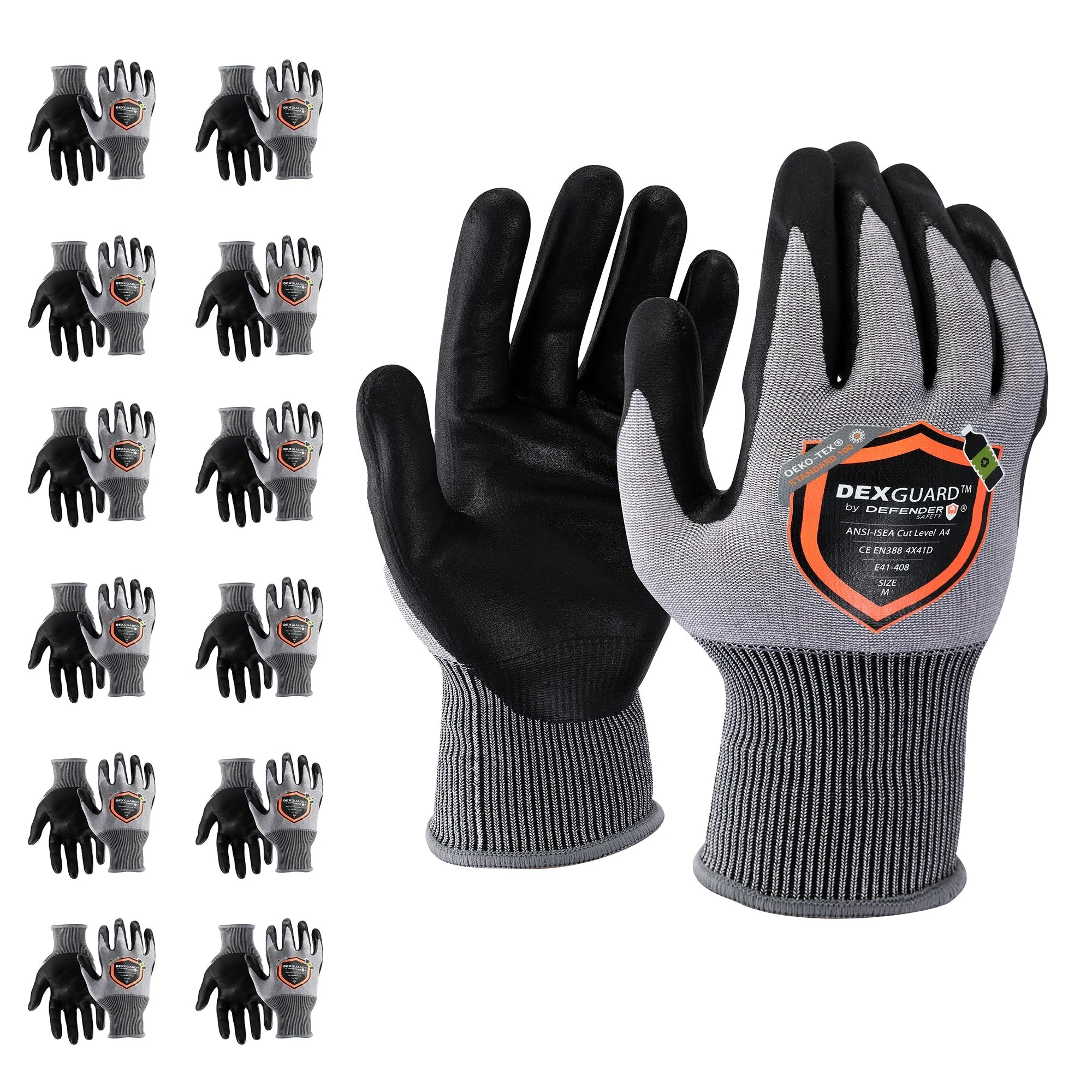 DEXGUARD™ A4 Cut Gloves, 18G Ultra thin liner,  Level 4 Abrasion Resistant, Foam Nitrile Coating