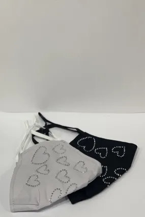 Diamante Heart Face Mask