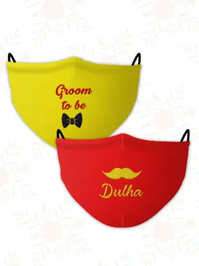 Dulha   Groom to Be (Set of 2) Wedding Face Mask