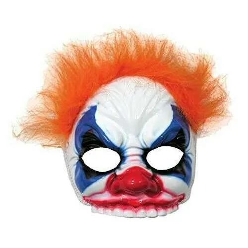 Evil Clown Adult Half Mask w/ Hair