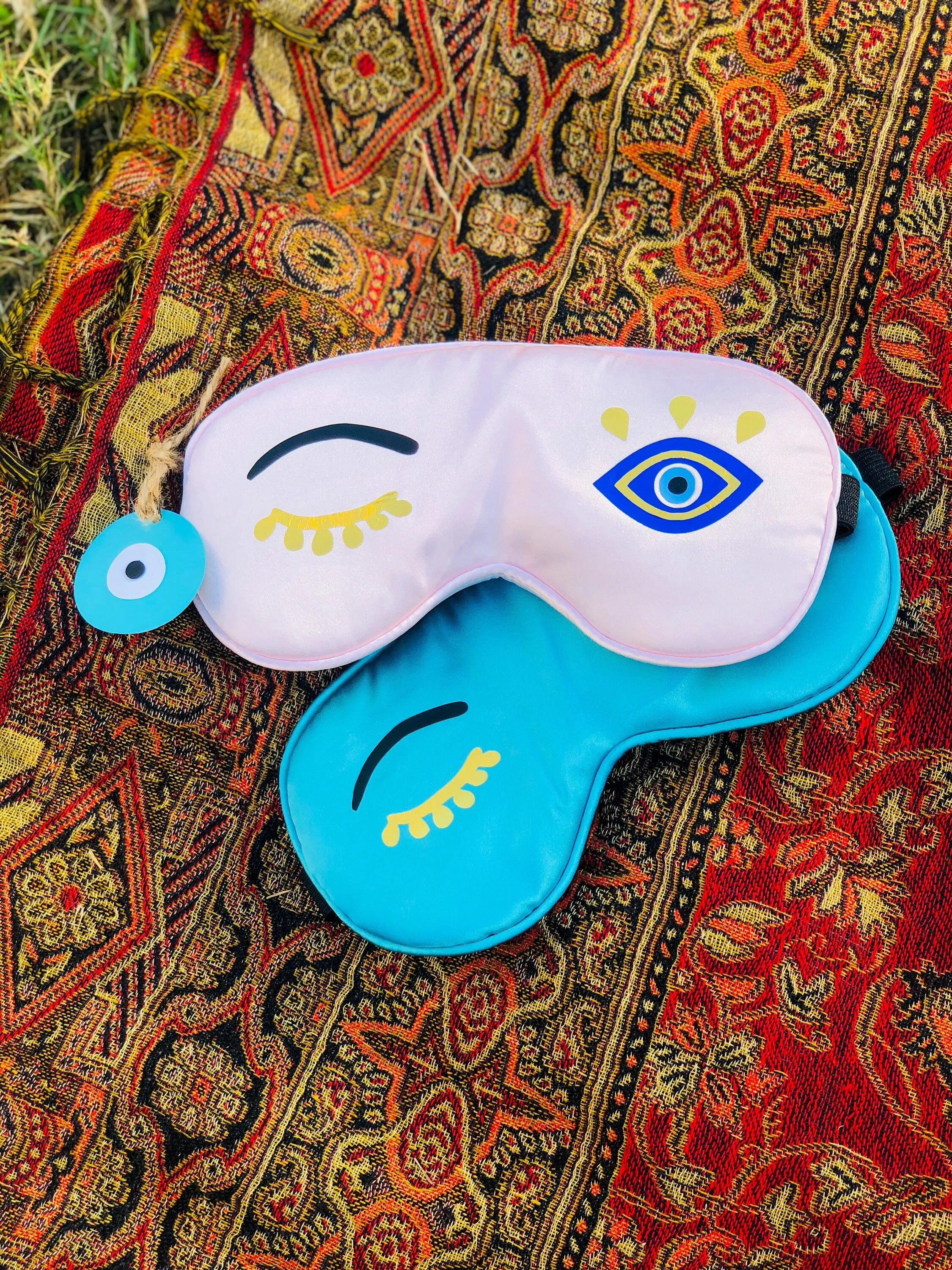 Evil Eye Design Satin Sleep Mask Amida By Zaa