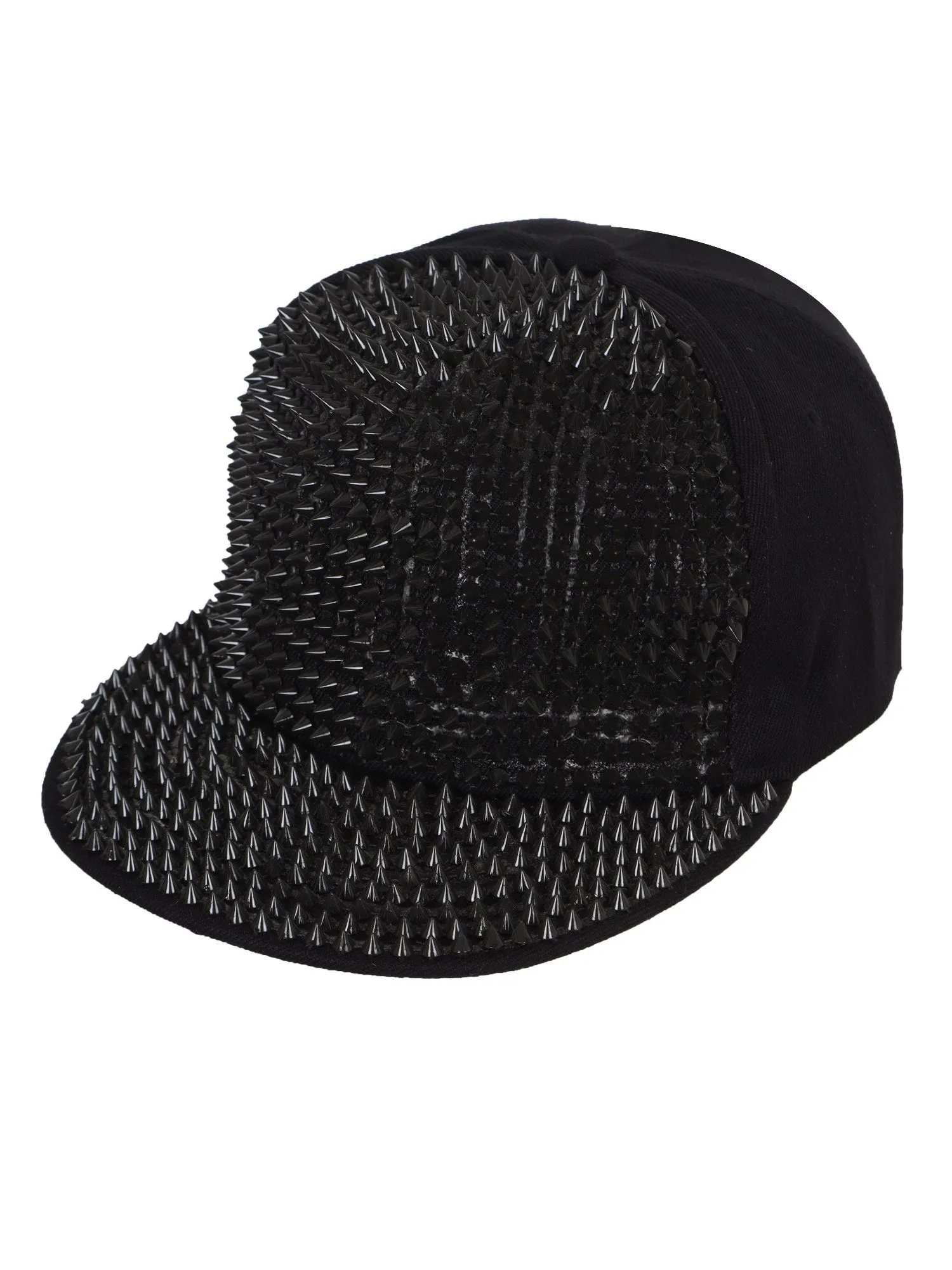 FabSeasons Studs Bling Flat Hip Hop Cap (Black)