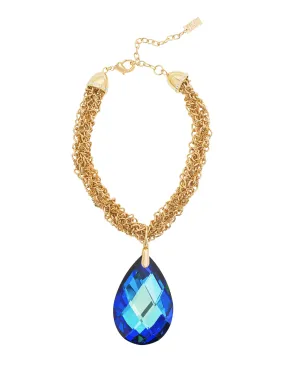 GLAMOUR TWIST STATEMENT NECKLACE (BERMUDA BLUE)