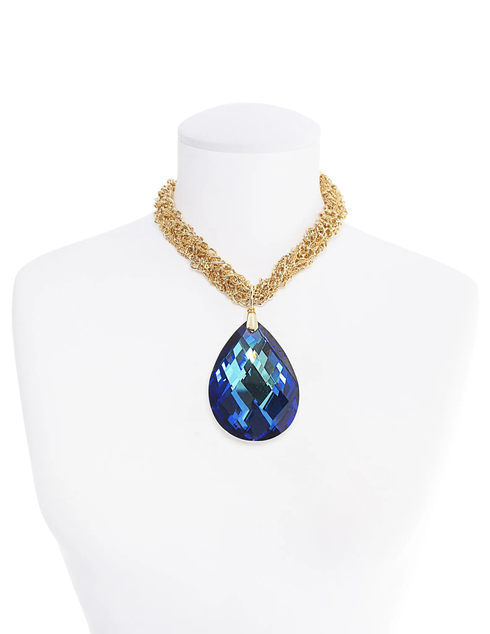 GLAMOUR TWIST STATEMENT NECKLACE (BERMUDA BLUE)