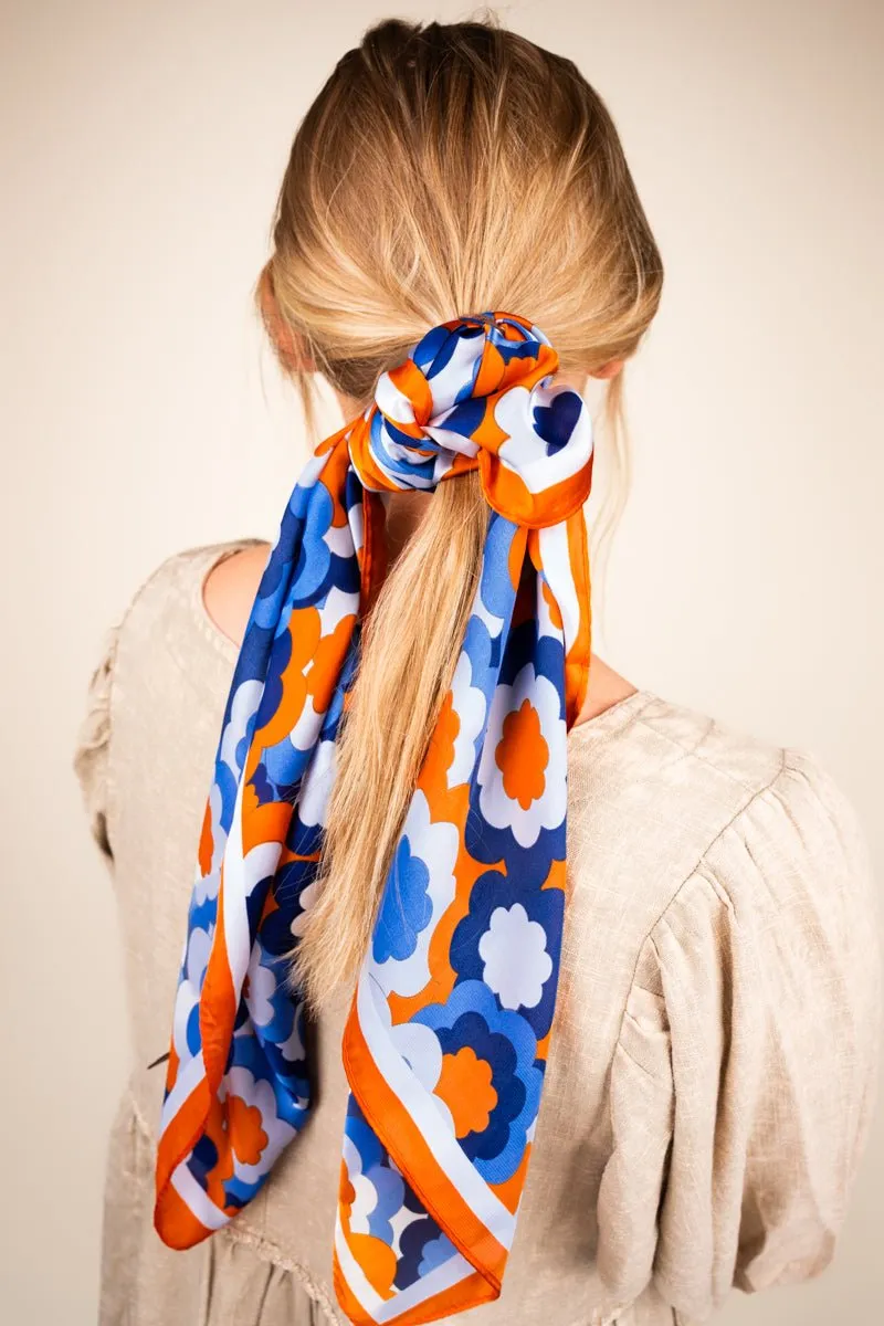 Groovy Boho Floral Orange Polyester Scarf