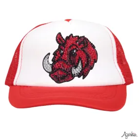 HOGS Patch on Red Youth Trucker