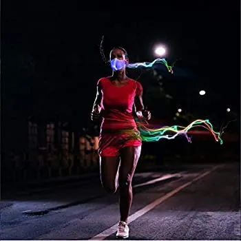 LED Illuminated Masks 7 Color Light up Face Mask USB Rechargeable Glowing Luminous Mask for Protection to Party Festival Dancing Rave Masquerade