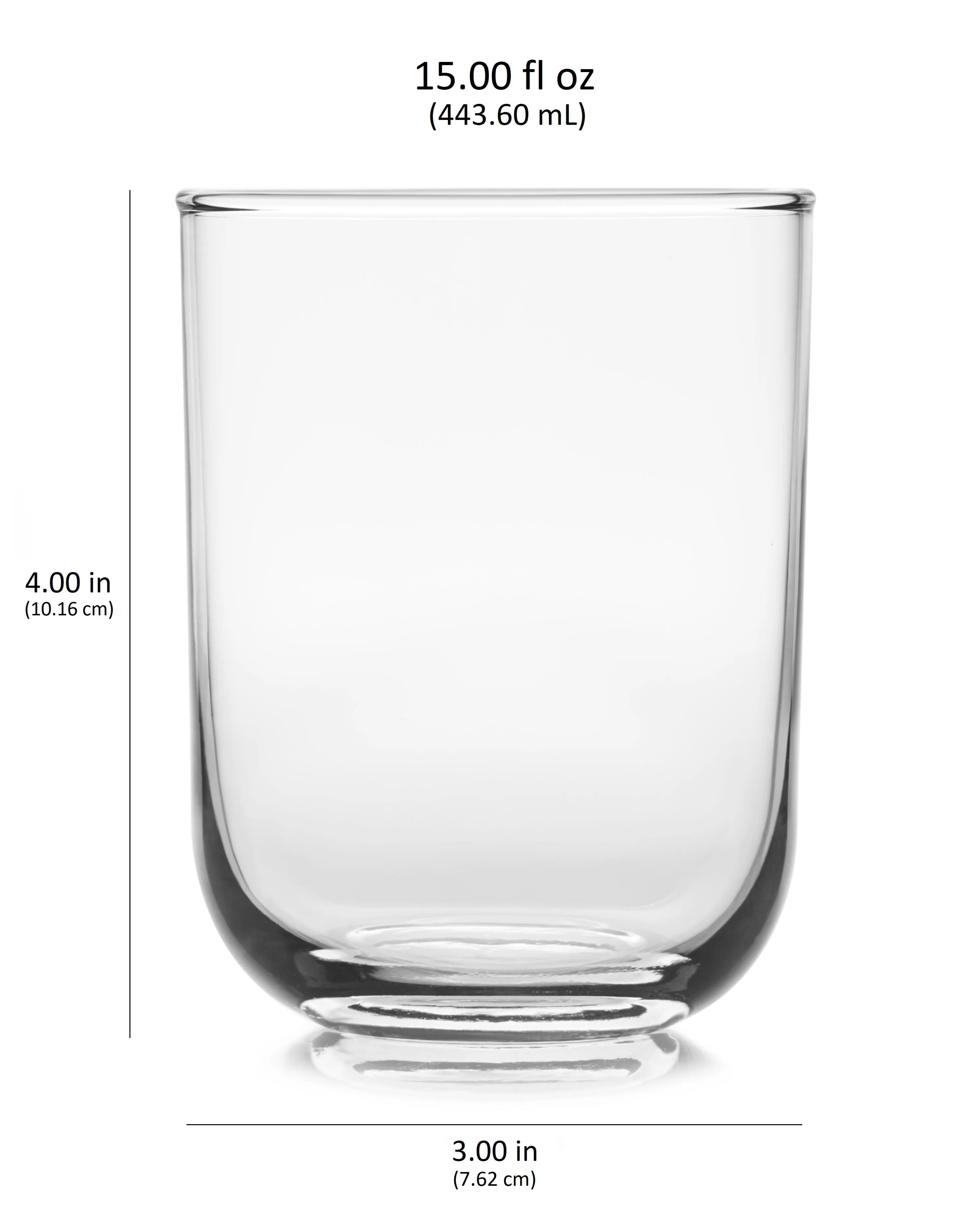 Libbey Polaris Rocks Glasses, Axis, 15 ounce, Set of 8