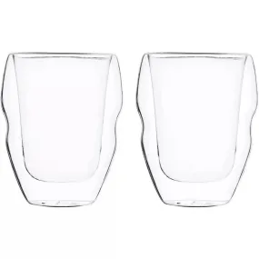 MasterPro Set of 2 Double Wall Borosilicate Rock Glass 380ml