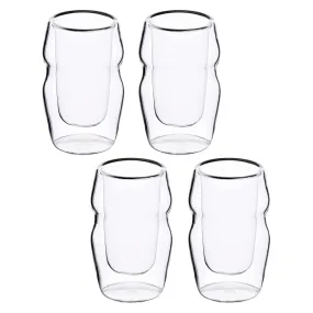 MasterPro Set of 4 Double Wall Borosilicate Shot Glass 50ml