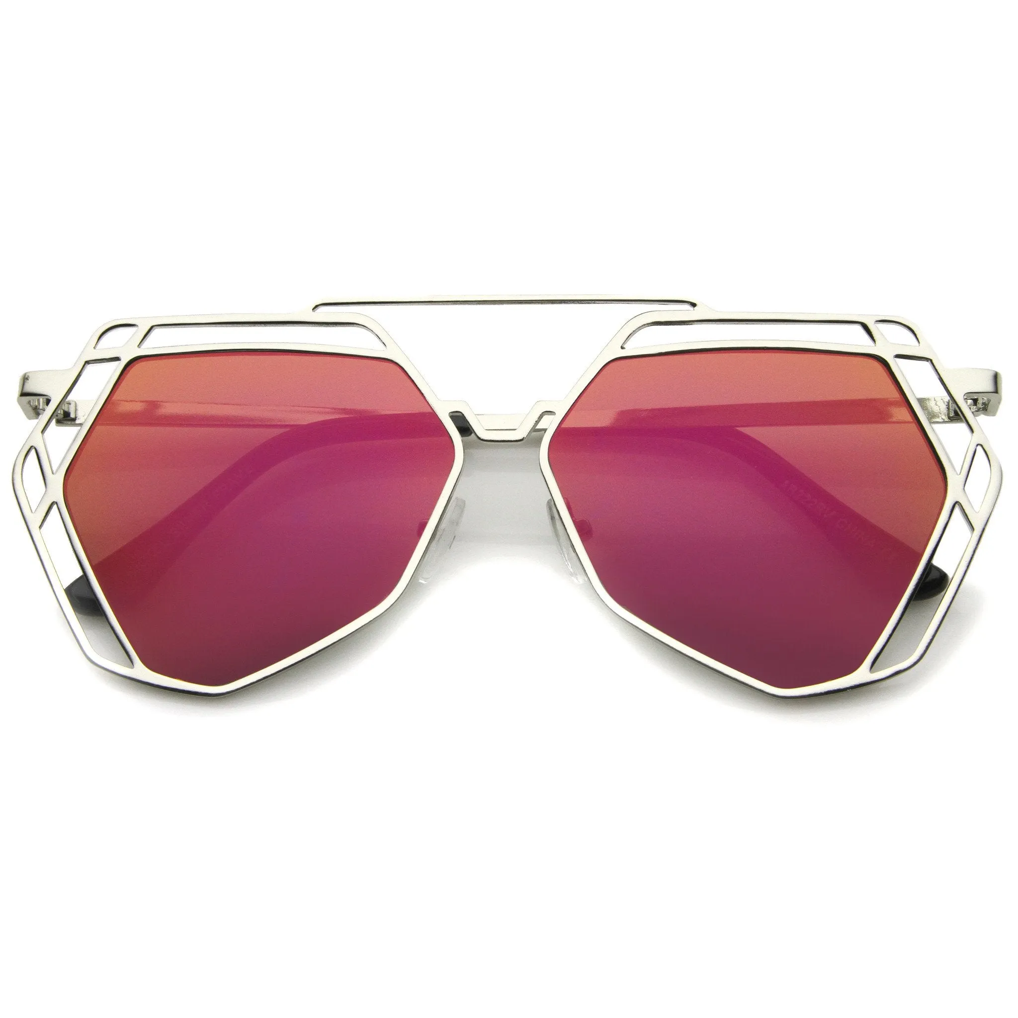 Modern Geometric Flat Mirrored Lens Sunglasses A886