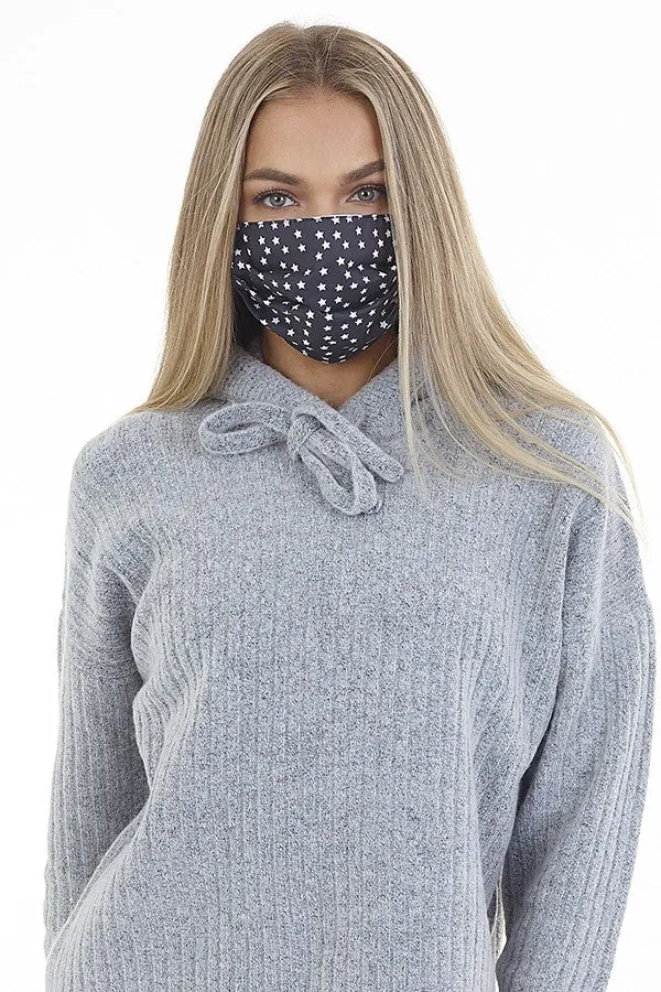 MONOCHROME STAR PRINT FASHION FACE MASKS