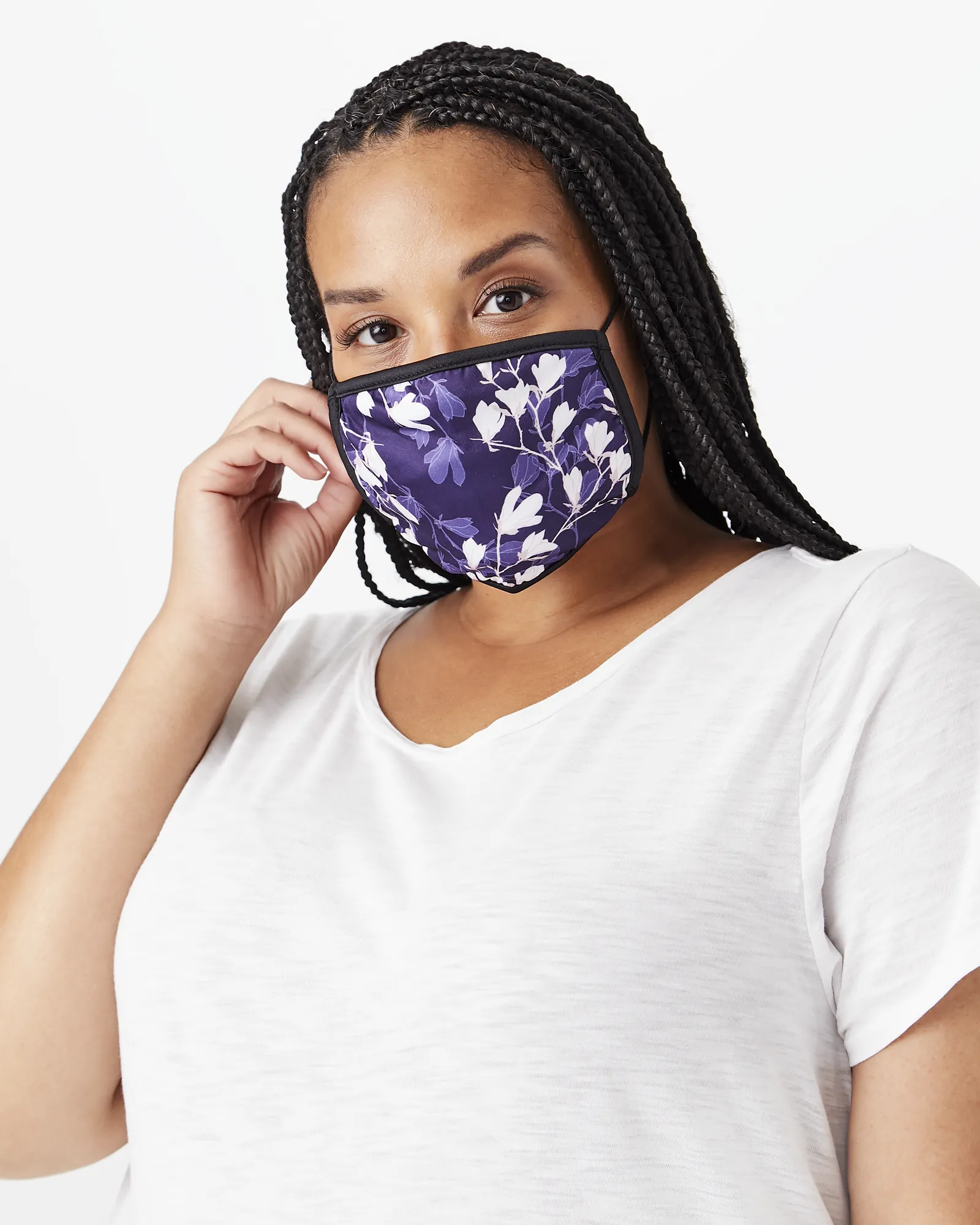 Pack of 3 Cloth Face Masks | Navy / White