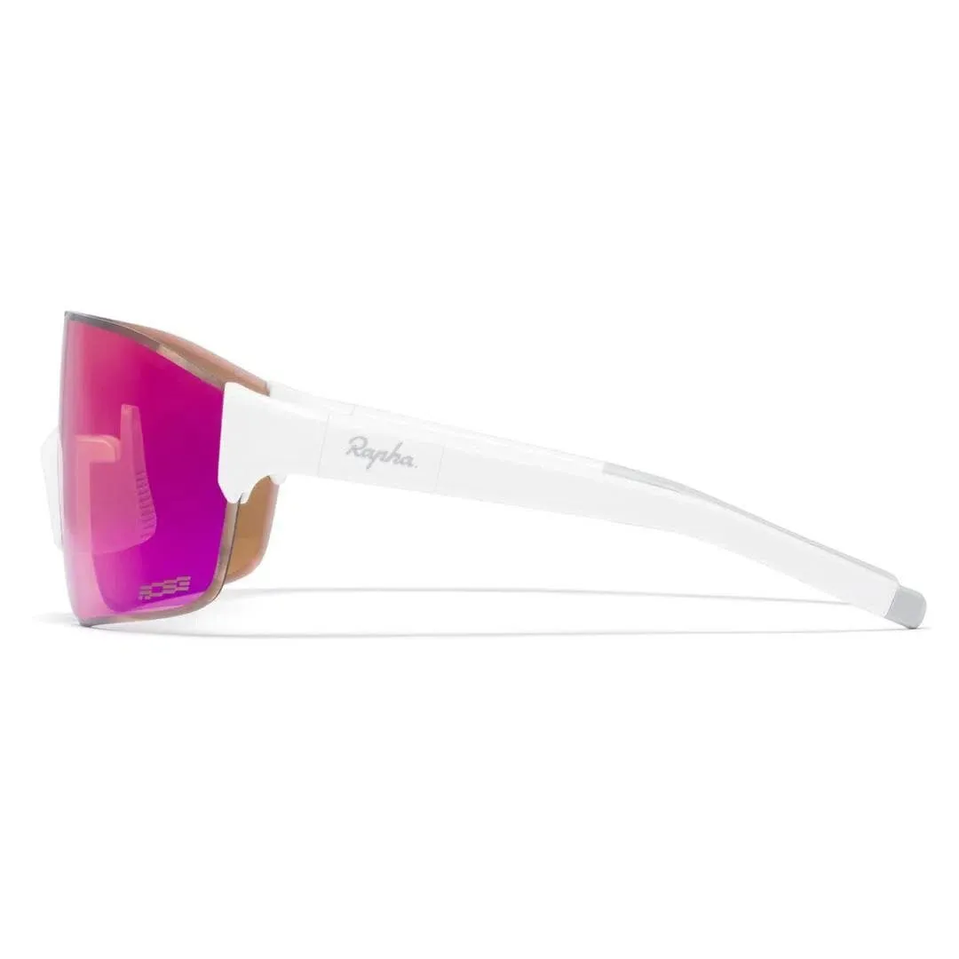 RAPHA Pro Team Frameless Glasses - White/Pink Blue Lens