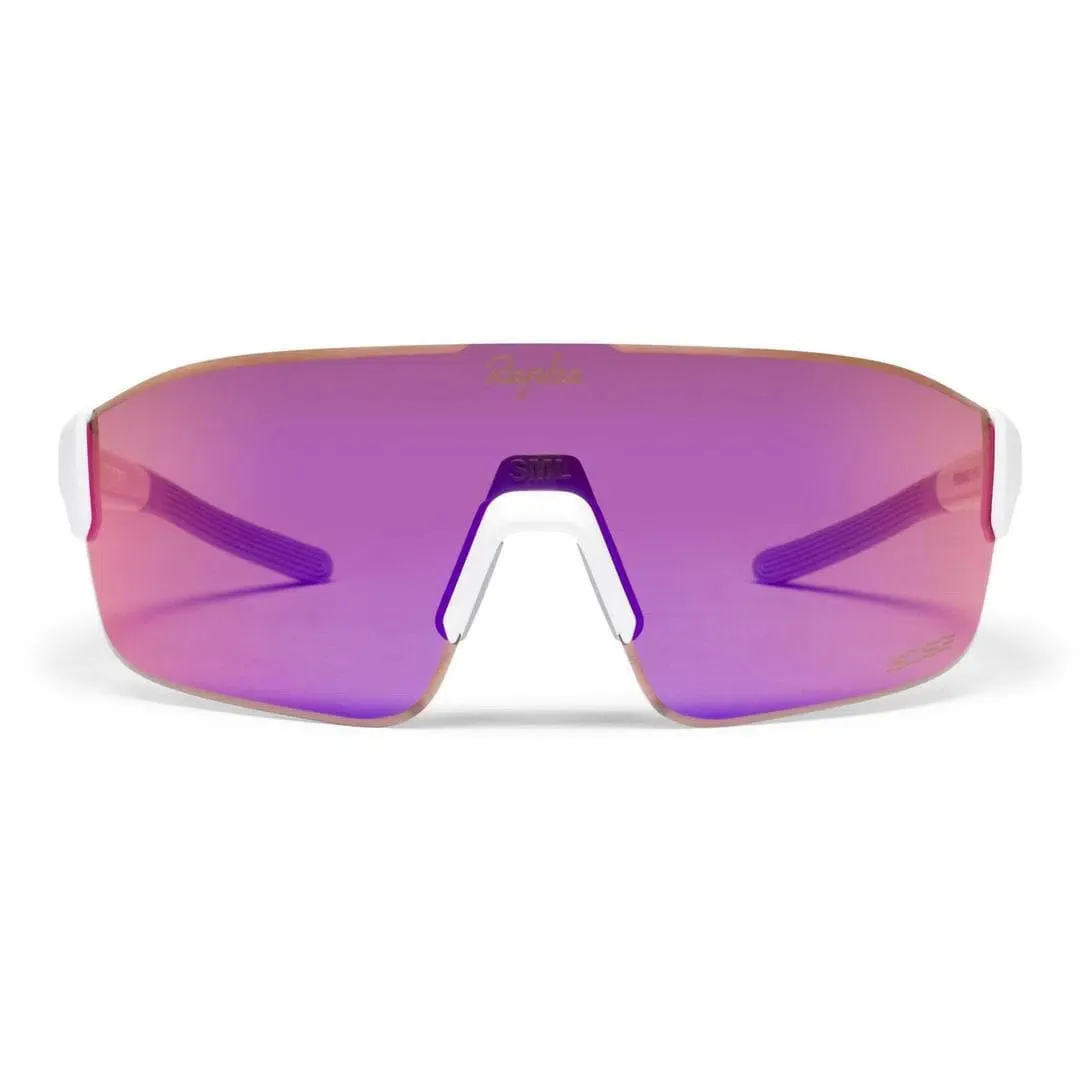 RAPHA Pro Team Frameless Glasses - White/Pink Blue Lens