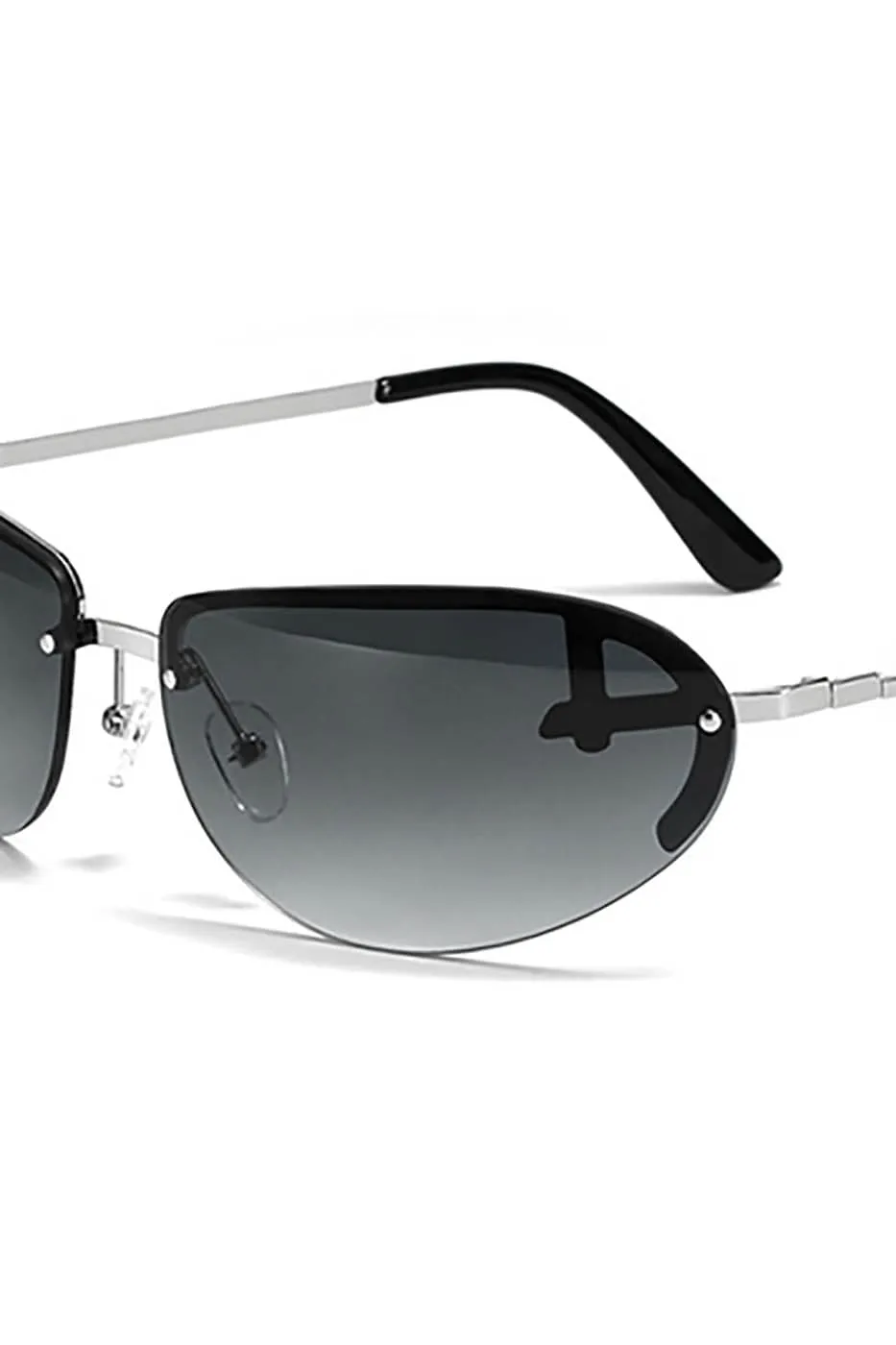 Rimless Clear Modern Slim Sunglasses