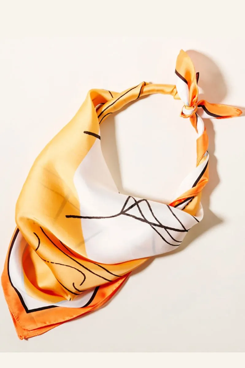 SALE 75% OFF! On A Side Note Orange Polyester Scarf