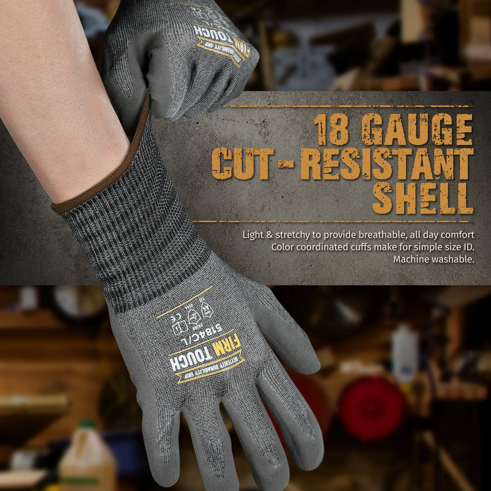 Ultra Thin Cut Resistant Work Gloves - Gray - 1 Pair