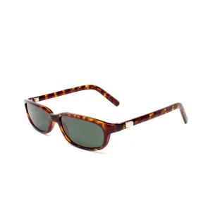 Vintage Small Size Narrow Frame Slim Rectangle Sunglasses - Tortoise