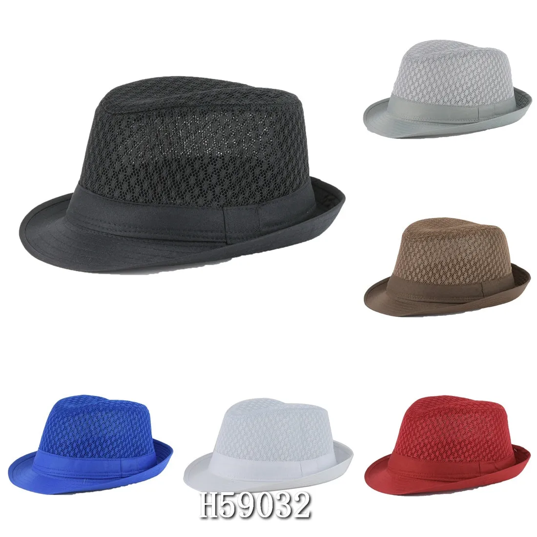 Wholesale Summer Sun Mesh Fedora Hats H59032