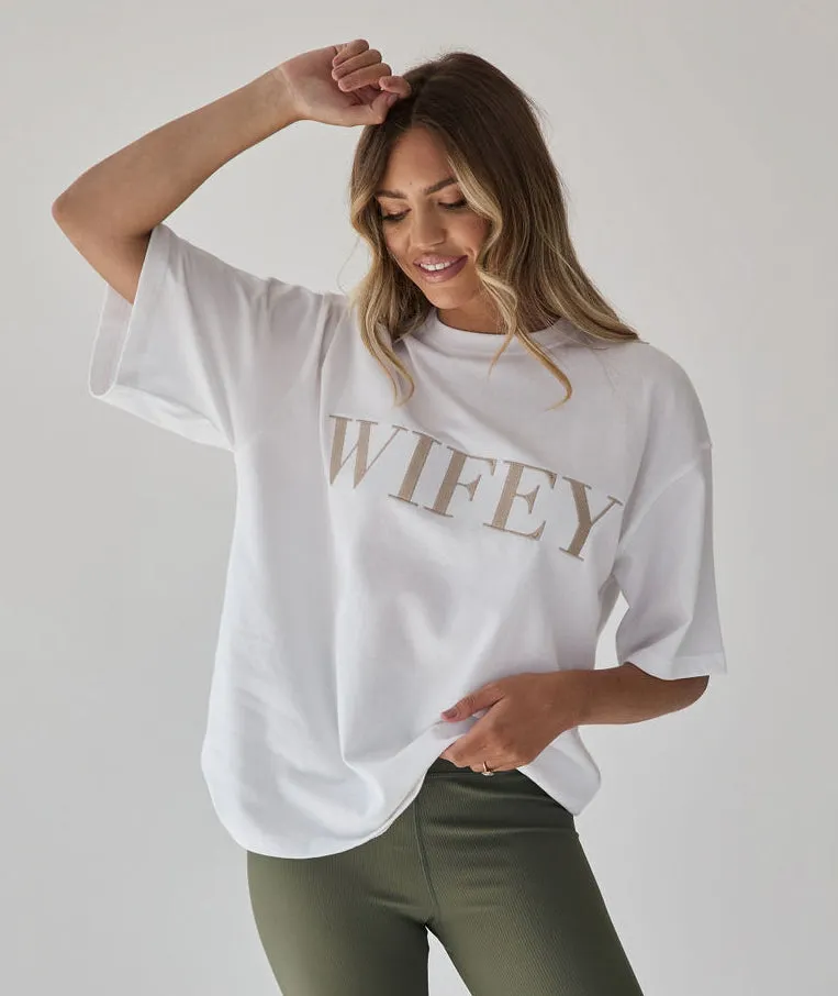 Wifey Statement Tee - White